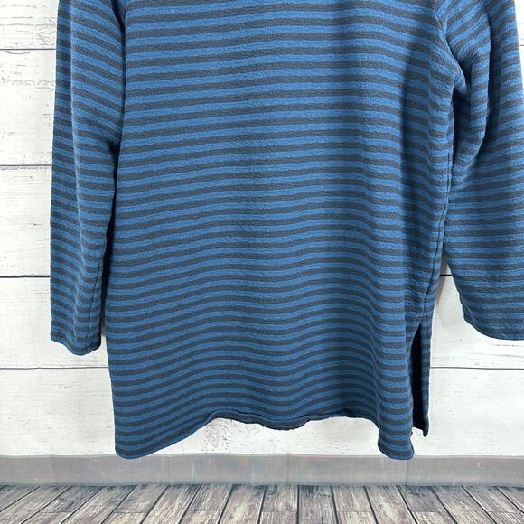 J Jill Sweater Womens XL Blue Striped Knit Boxy Buttons Casual Lagenlook Long - Picture 3 of 11